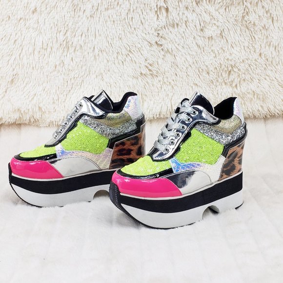 Kitchen Sink Hidden Wedge Platform Low Top Sneakers - Picture 5 of 13